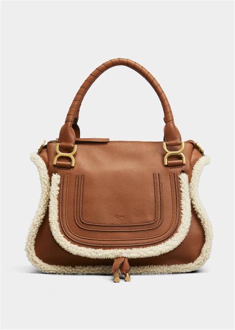 chloe marcie shearling bag|chloe marcie bag used.